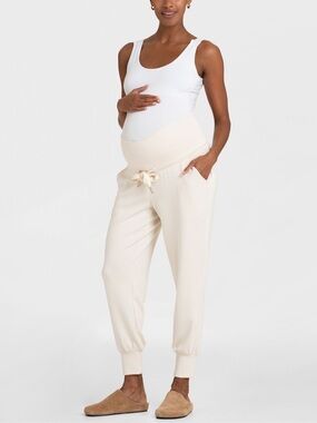 Seraphine Maternity Cream Overbump Joggers